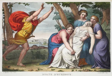 Tod von Eurydike, Buch X, Illustration aus Ovids Metamorphosen, Florenz, 1832